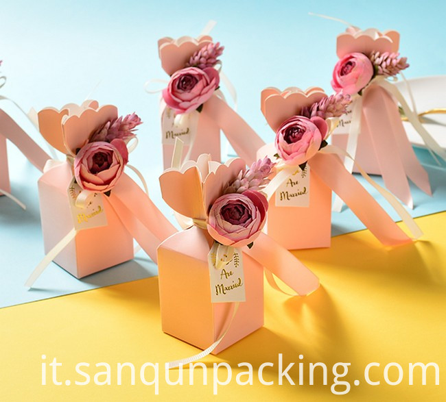 Scatola di caramelle da sposa rosa Pink Wedding Candy Box